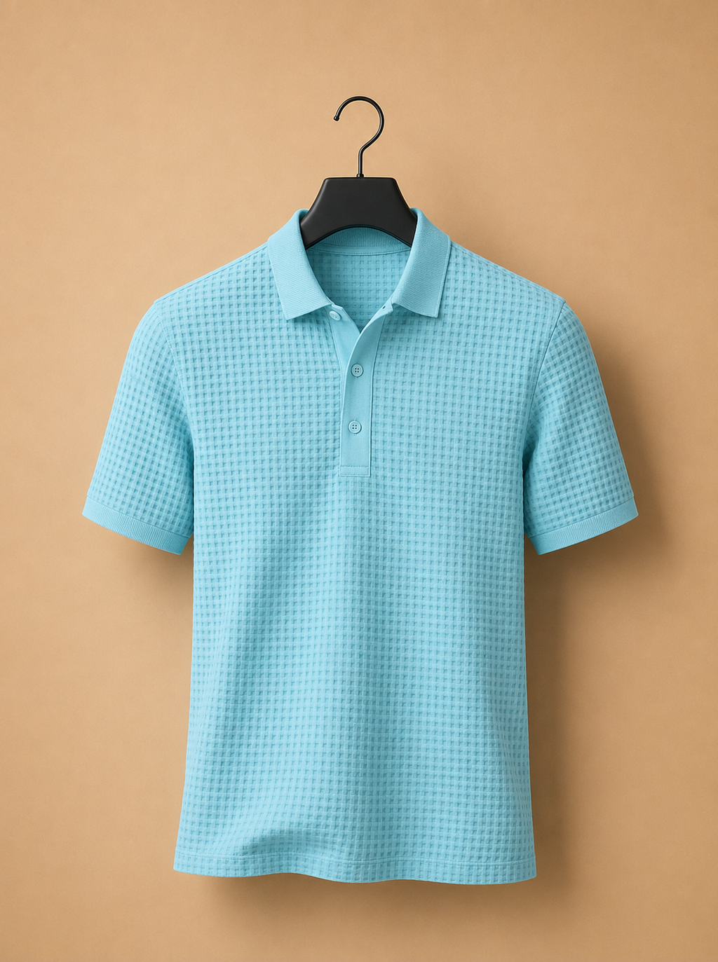 Waffle-Knit Polo