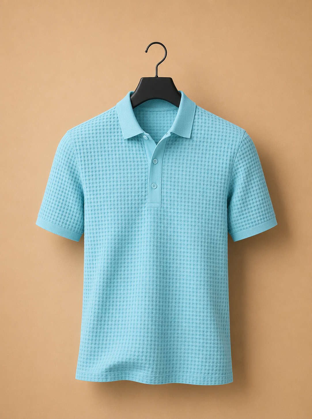 Waffle-Knit Polo