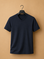 Fine-Knit V-Neck Tee
