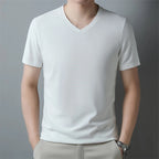 Fine-Knit V-Neck Tee