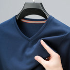 Fine-Knit V-Neck Tee
