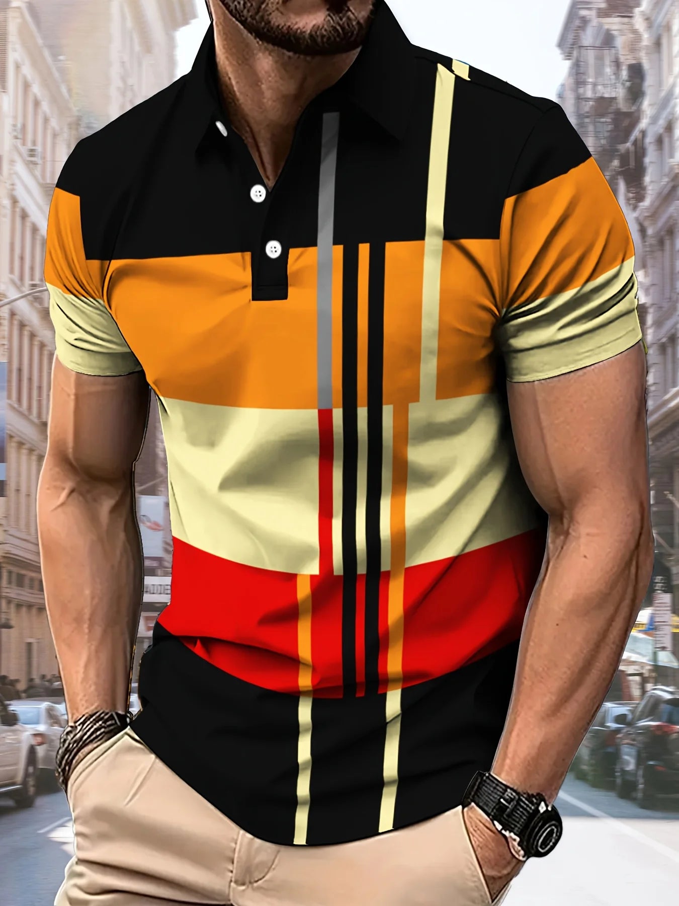Calder Striped Polo