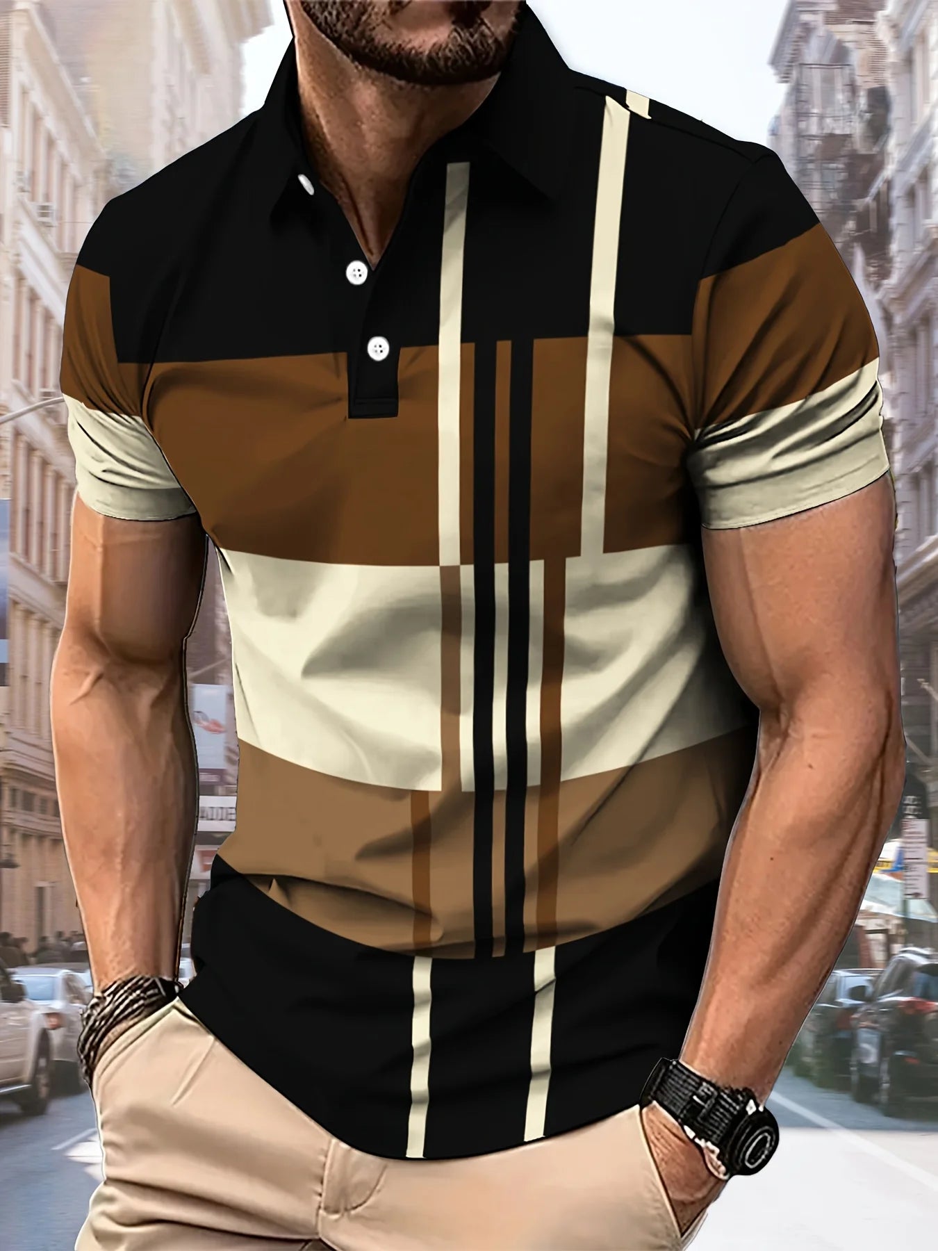 Calder Striped Polo