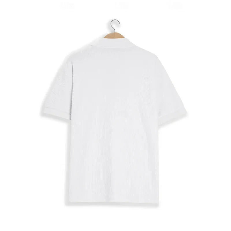Waffle-Knit Polo
