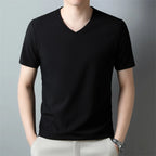 Fine-Knit V-Neck Tee