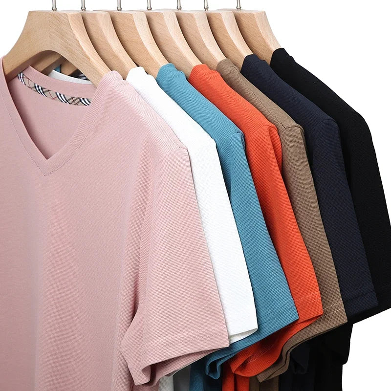Fine-Knit V-Neck Tee