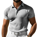 Waffle-Knit Polo