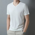 Fine-Knit V-Neck Tee