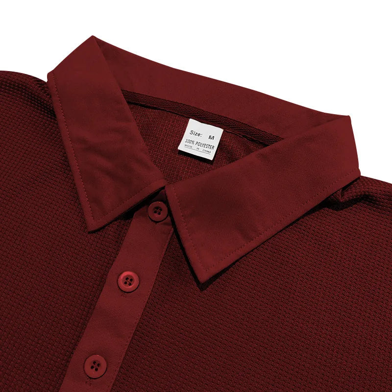 Waffle-Knit Polo