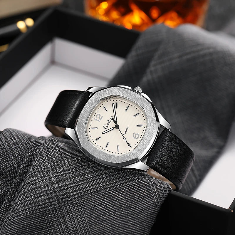 Bexley Watch, brushed octagonal case and cream dial