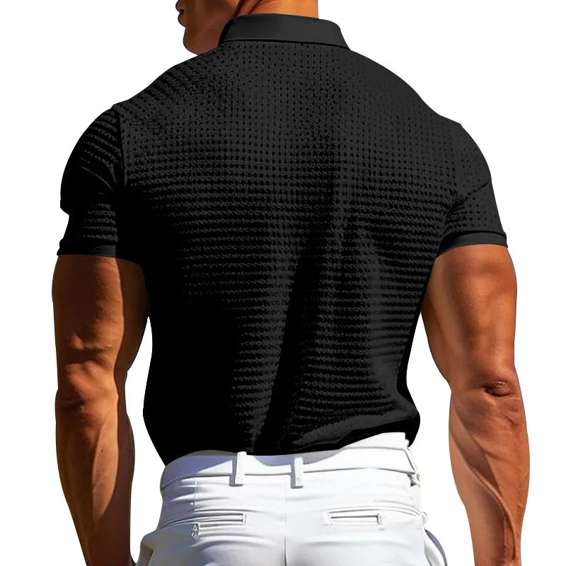 Waffle-Knit Polo