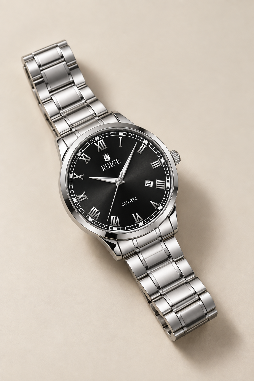 Halvern Watch in Steel Black