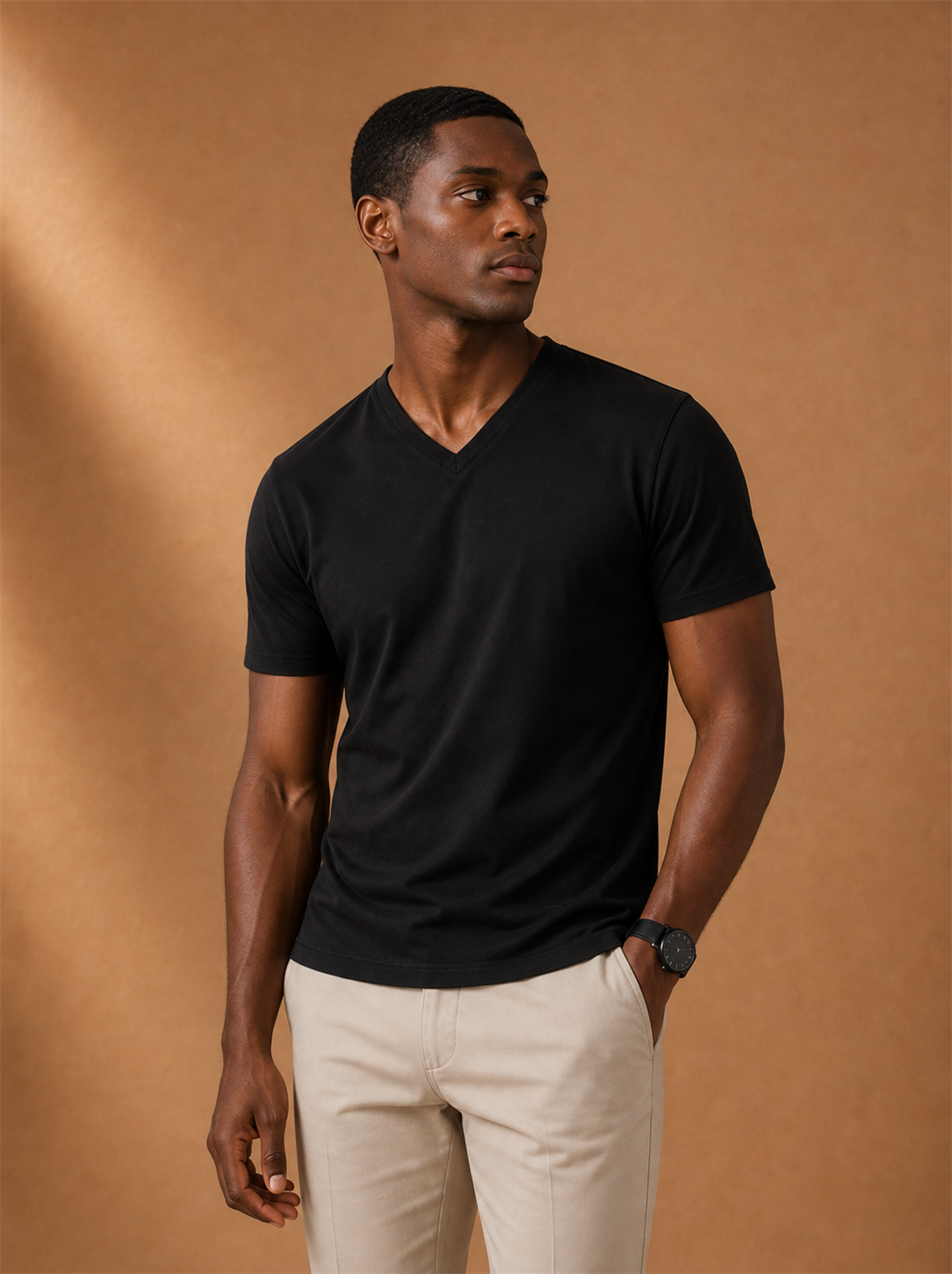 Velden Tee worn by a model, LOCKSTEP catalogue photograph