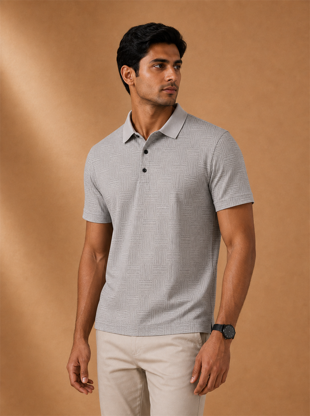 Mavro Polo worn by a model, LOCKSTEP catalogue photograph