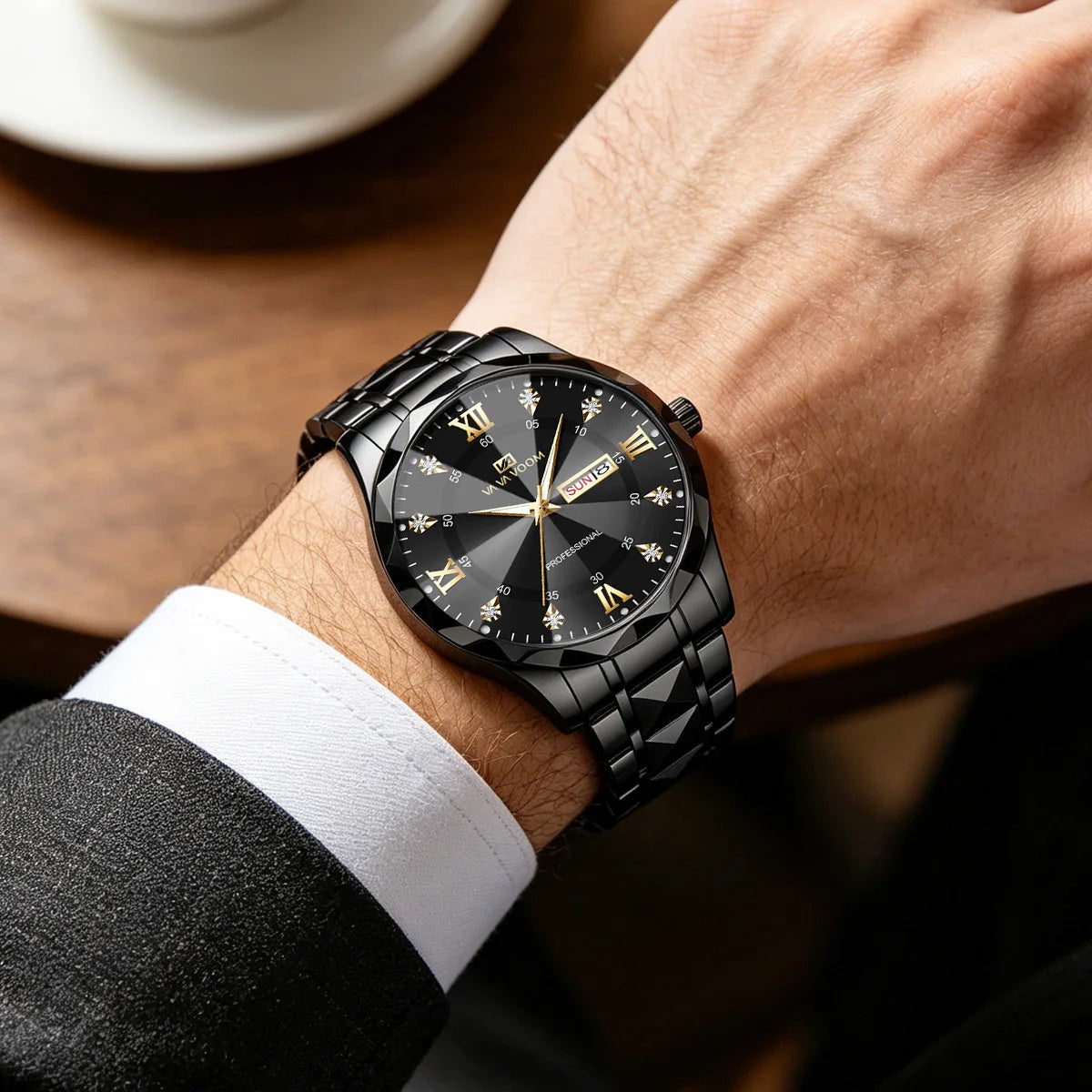 Thorne Watch worn under a shirt cuff